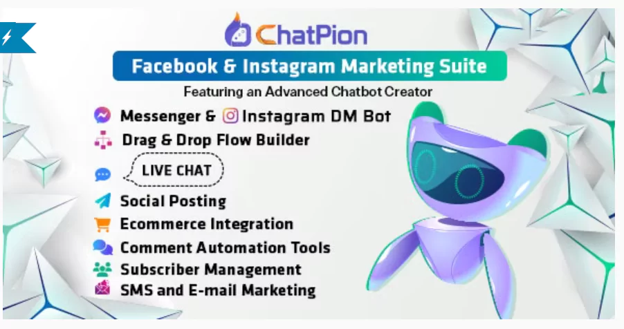 ChatPion AI Chatbot for Facebook, Instagram, eCommerce, SMSEmail & Social Media Marketing (SaaS)