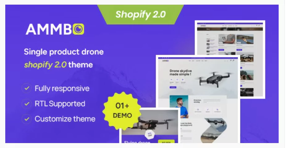 Ammbo - Single Product Drone Shop Shopify 2.0 Theme