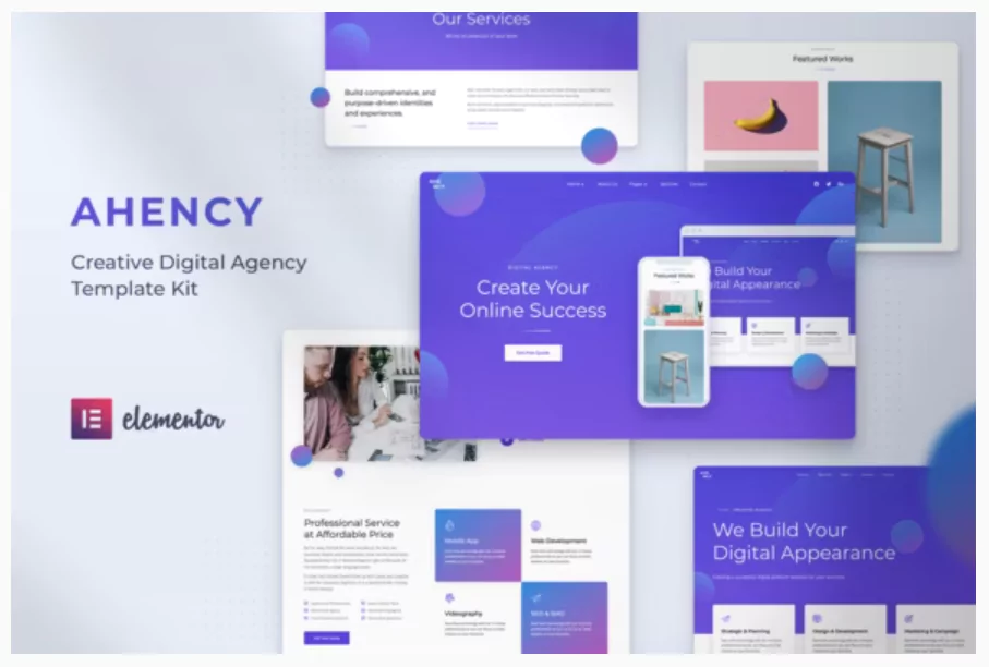 AHENCY - Creative Digital Agency Elementor Template Kit