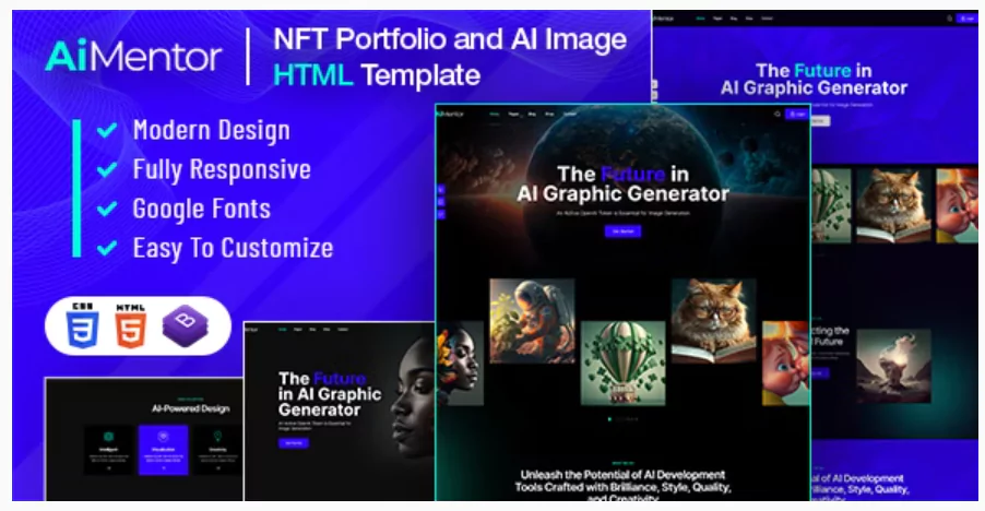 AI Mentor AI Image Generator HTML Template