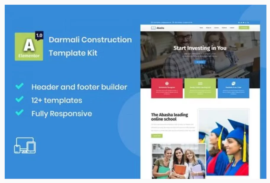 Abasha - Education & Learning Courses Elementor Template Kit