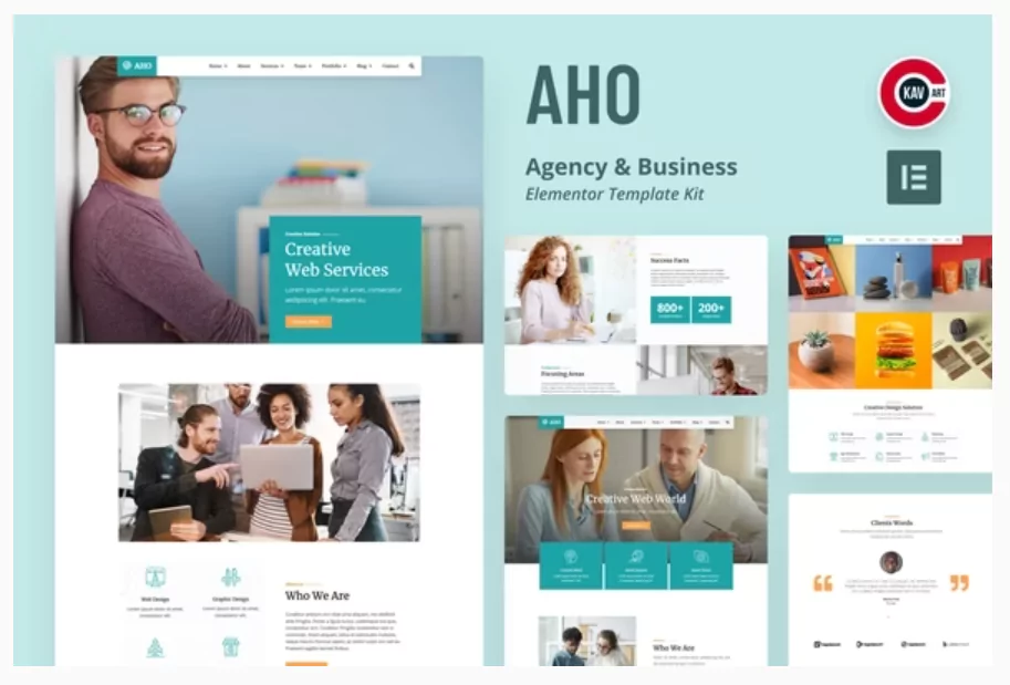 Aho - Agency & Business Elementor Template Kit