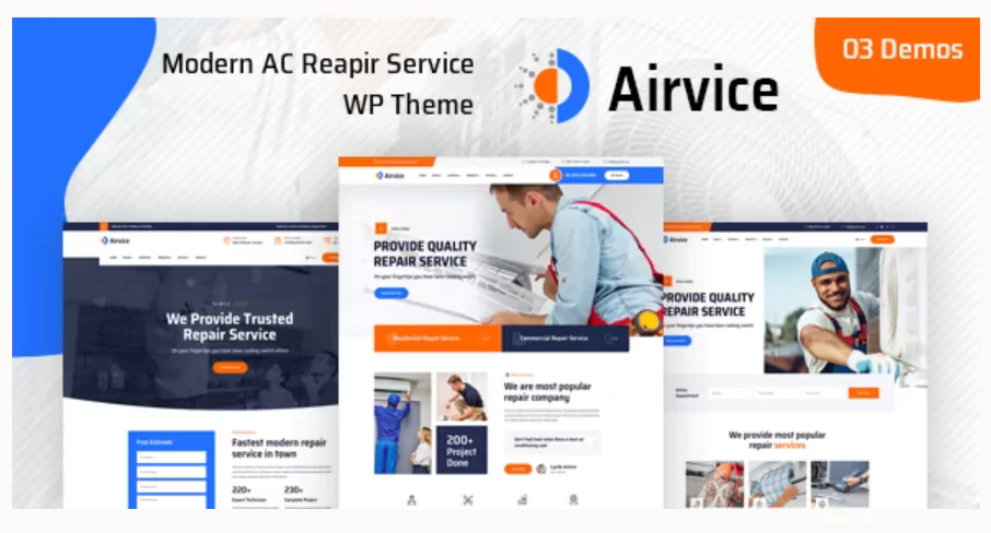 Airvice - AC Repair Services WordPress Theme + RTL