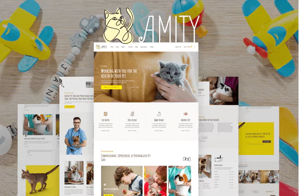 Amity Animal Hospital and Veterinarian Elementor Template Kit