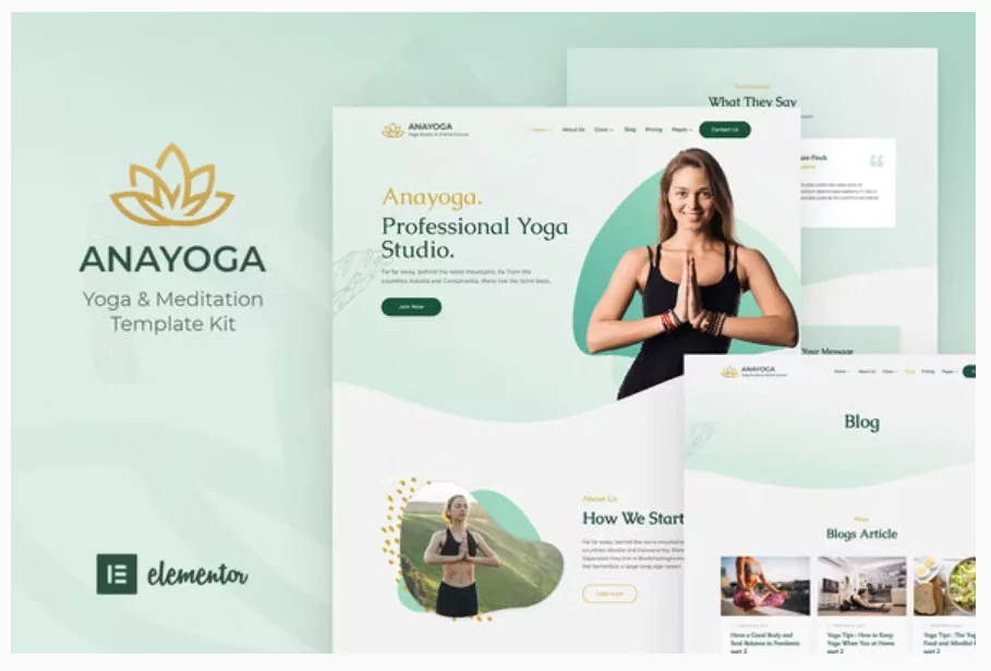 Anayoga - Yoga Teacher & Studio Elementor Template Kit