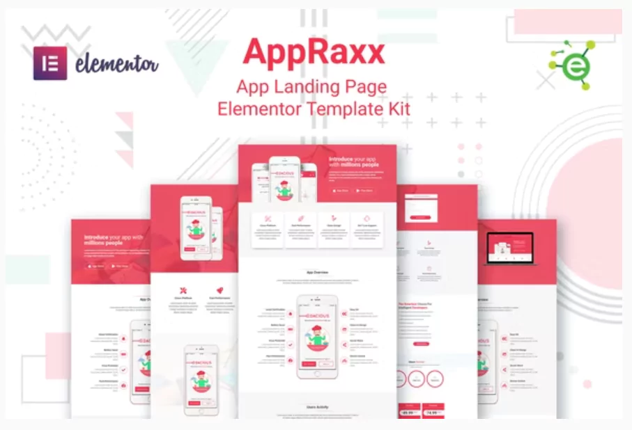 AppRaxx - App Landing Page Elementor Template Kit