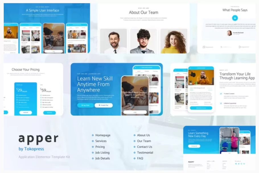 Apper | Mobile App & SaaS Startup Elementor Template Kit