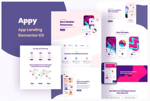 Appy - SaaS & App Landing Page Elementor Template Kit