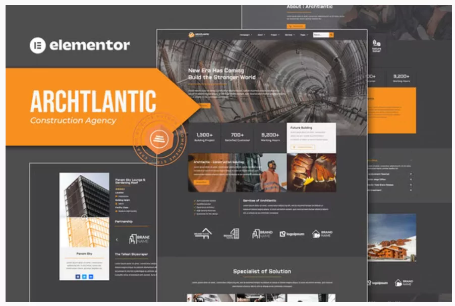 Archtlantic - Construction Agency Elementor Template Kit