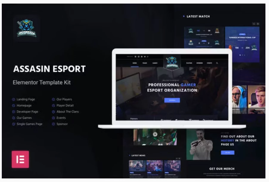 Assasin eSport & Gaming Elementor Template Kit