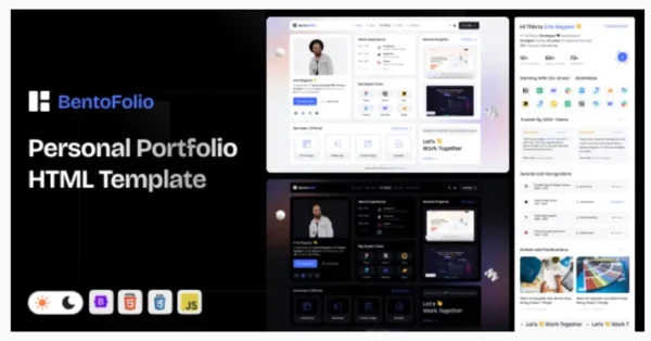 Bentofolio - Personal Portfolio HTML Template