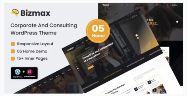 Bizmax - Corporate And Consulting Business WordPress Theme