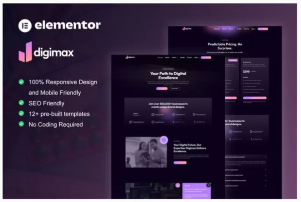 Digimax - Digital Marketing Agency Elementor Pro Template Kit