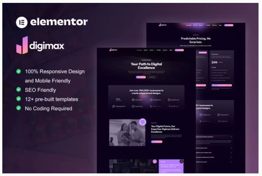 Digimax - Digital Marketing Agency Elementor Pro Template Kit