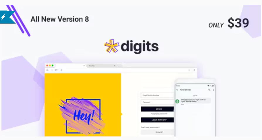 Digits WordPress Mobile Phone Number OTP Signup and Login Form