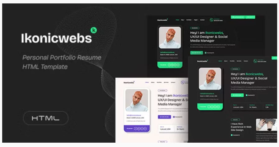 Ikonicwebs - Personal Portfolio Resume HTML Template
