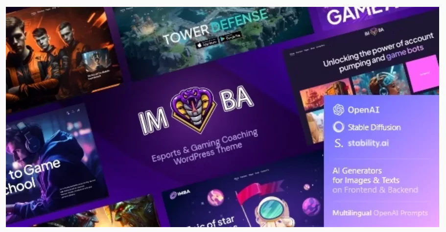 Imba — Esports & Gaming Coaching WordPress Theme