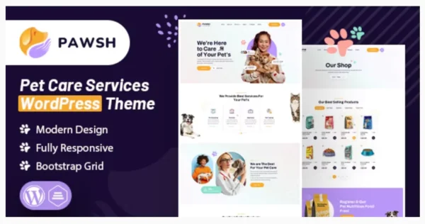 Pawsh Pet Care Services WordPress Theme