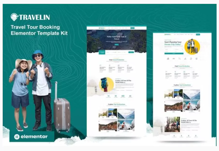 Travelin - Travel Tour Booking Elementor Template Kit