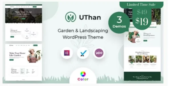 Uthan - Landscaping Gardening WordPress theme + RTL