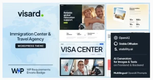 Visard - Immigration Visa Center & Travel Agency WordPress Theme