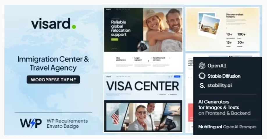 Visard - Immigration Visa Center & Travel Agency WordPress Theme
