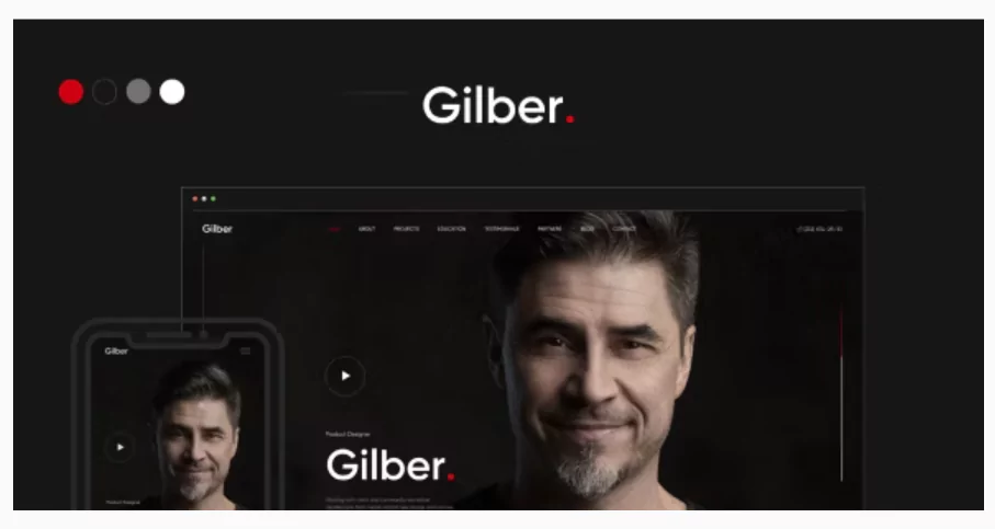 Gilber - Personal CV/Resume WordPress Theme