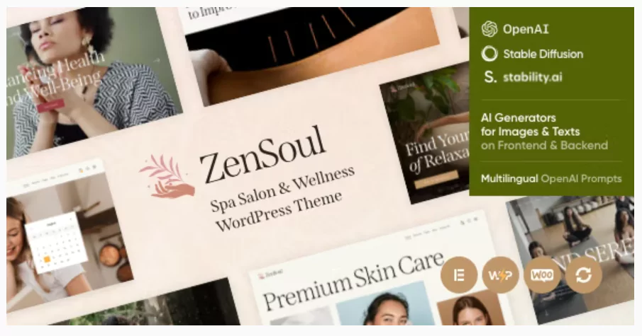 ZenSoul - Spa Salon & Wellness WordPress Theme + AI